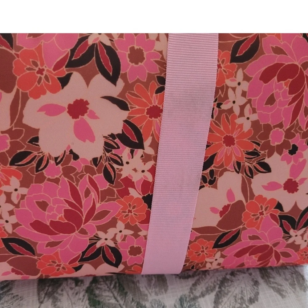 Ellen Tracy Pink Floral Cosmetic Bag Trio